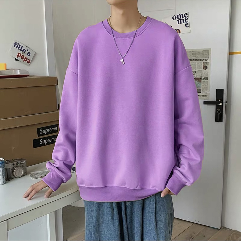 ÁO SWEATER NỈ UNISEX MÀU TRƠN KHÔNG IN HÌNH FORM NAM NỮ NHIỀU MÀU NHIỀU MÀU Zenkocs3 MEN TOP 250