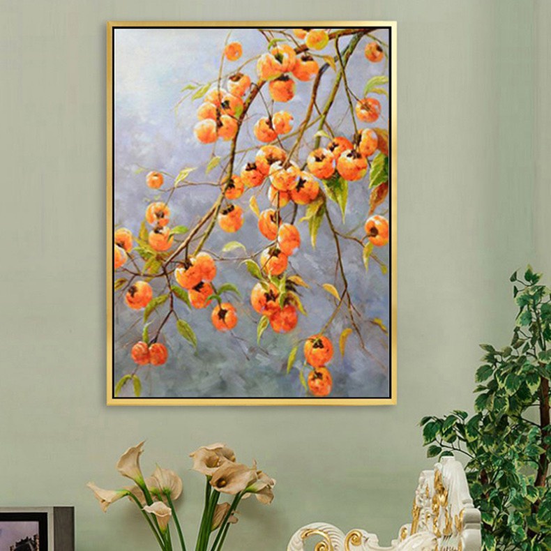 Tranh thêu chữ thập - Cành Hồng