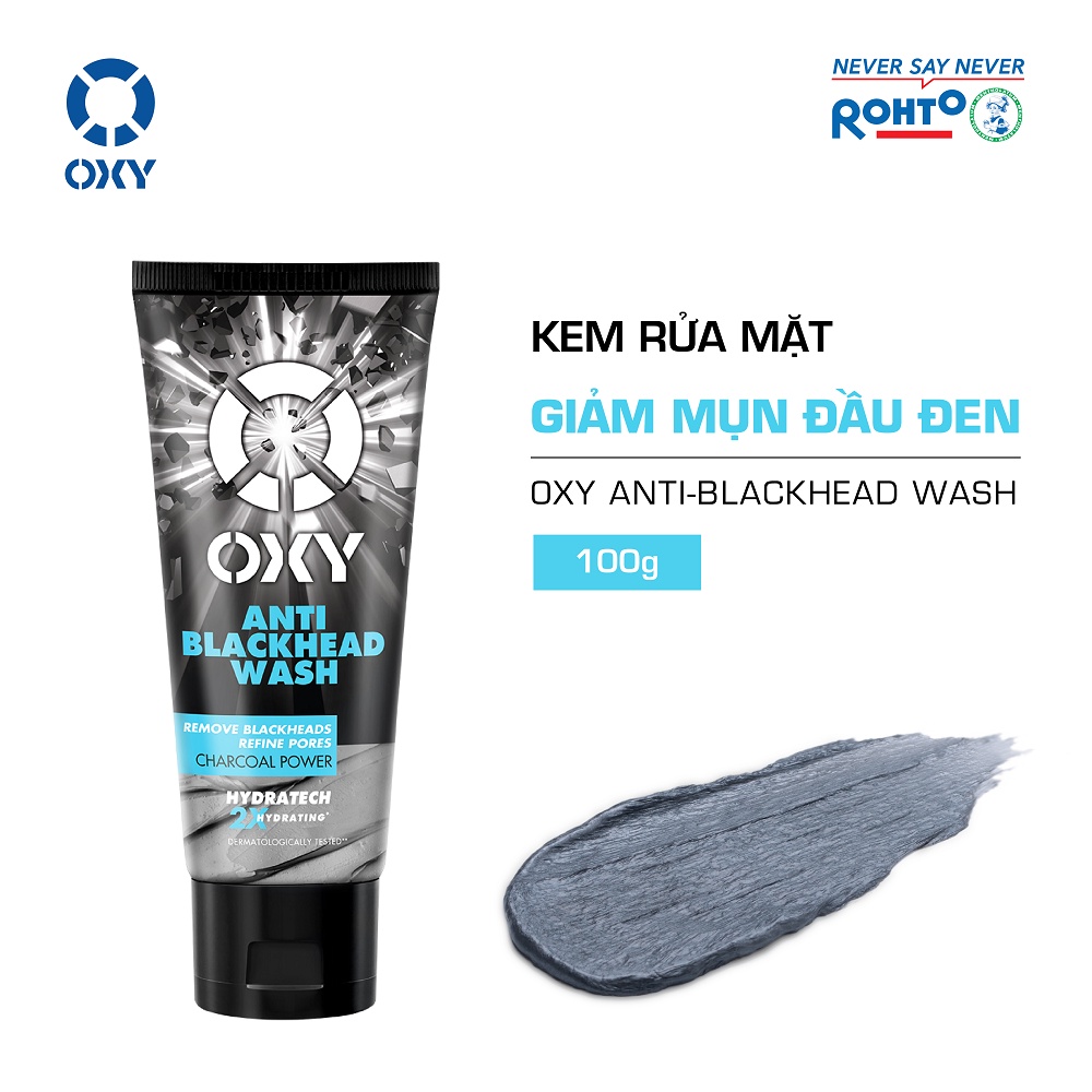 Kem rửa mặt sạch tế bào chết giảm mụn đầu đen Oxy Anti-Blackhead Wash 100g