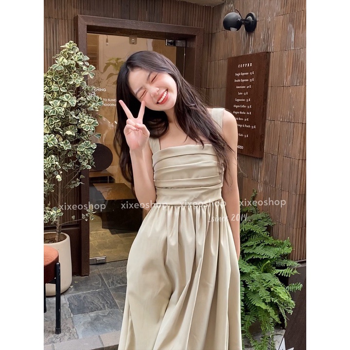 Váy 2 dây dáng dài chun lưng phong cách Hàn Quốc xixeoshop - v300 | BigBuy360 - bigbuy360.vn