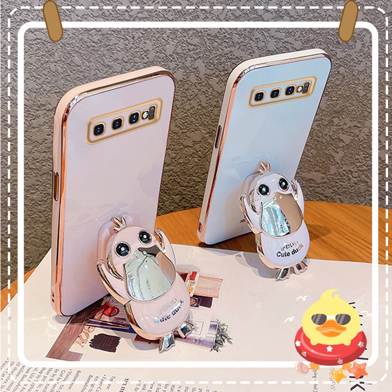 Ốp Điện Thoại Có Giá Đỡ Hình Vịt 3D Thời Trang Cho Samsung Galaxy S10 S9 Plus S10e Note 9 8 S10 Lite