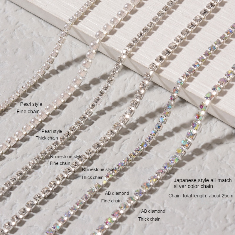 Dây chuyền khoan móng tay Nhật Bản / có thể cắt Dây chuyền trang trí móng tay tự làm bằng tay