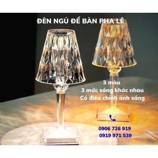 Đèn ngủ pha lê 3D cảm ứng Decor Châu âu bảo hành 6 tháng