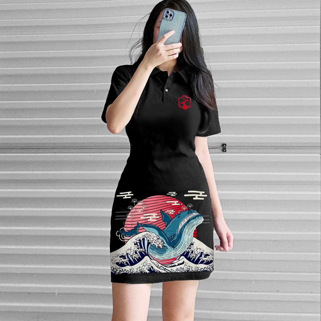 Đầm Polo Cotton Hoạ Tiết JAPAN có big size [mã 1800]