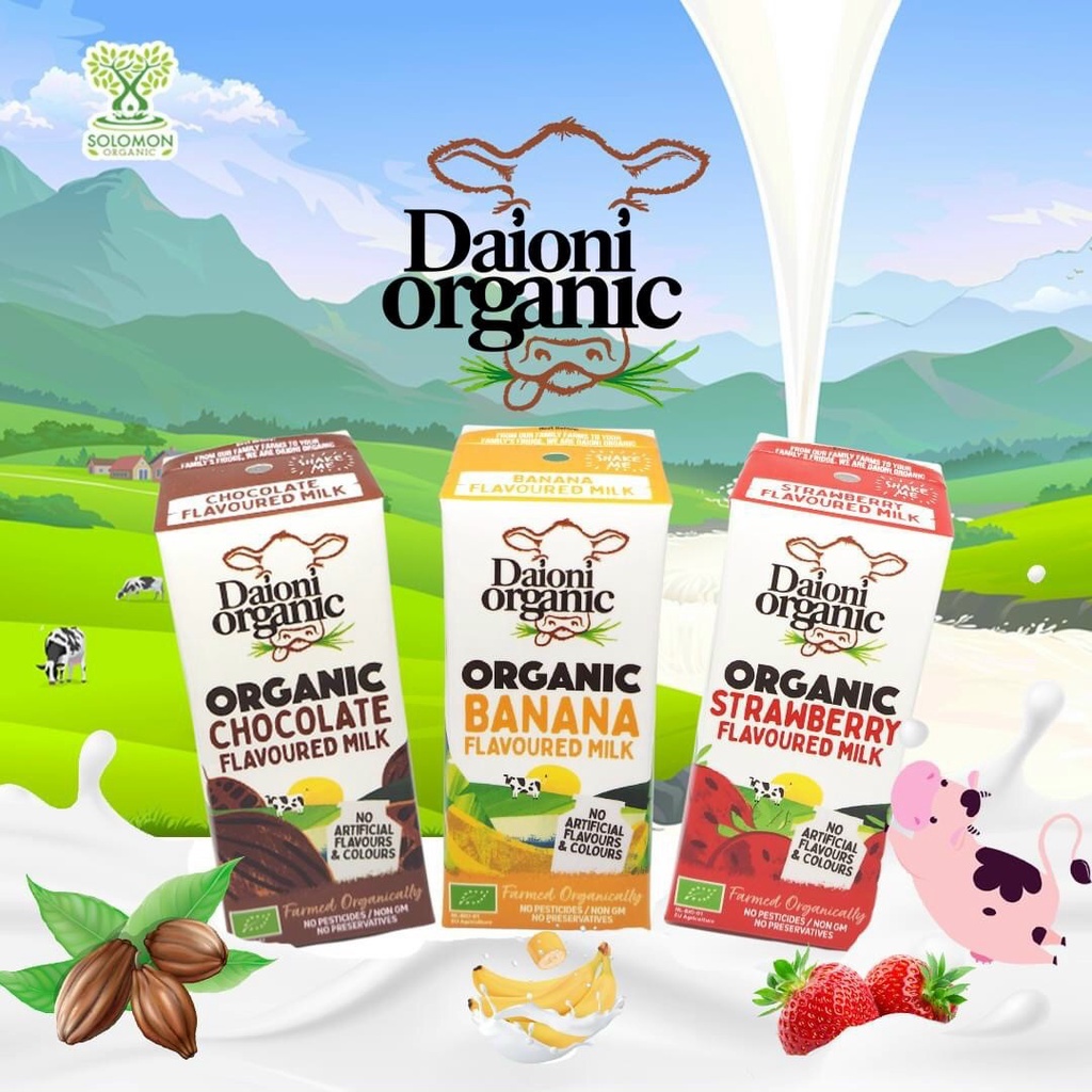 1 hộp Sữa tươi hữu cơ tách béo Daioni 200ml có vị