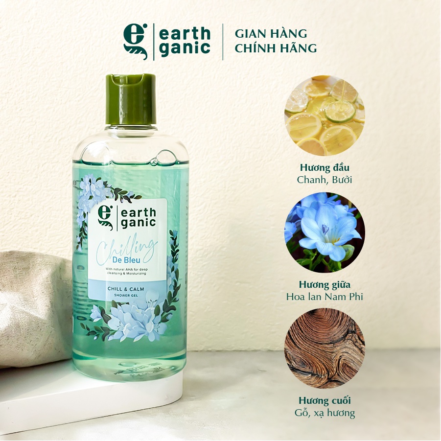 Combo 2 Sữa Tắm Dưỡng Ẩm Làm Sạch Sâu Hoa Lavender Kết Hợp Earthganic 240ml/1 Chai