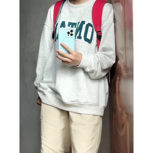 Áo Sweater Chất nỉ da cá xịn, chữ thêu phong cách unisex