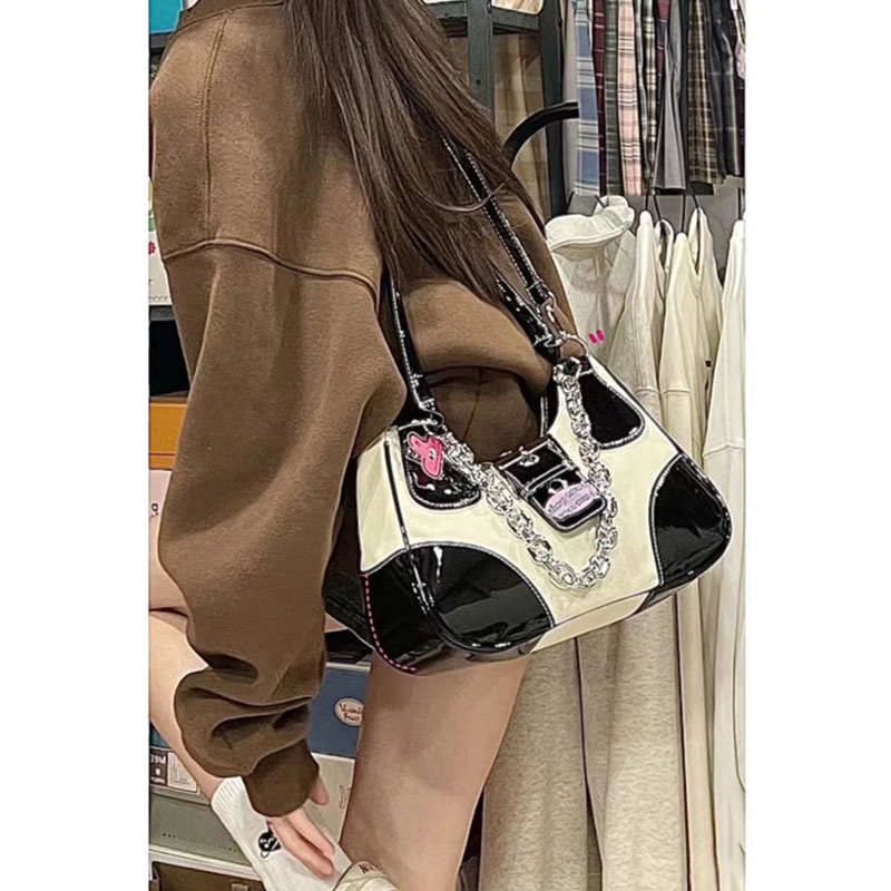 Mischa Túi Đeo Vai canvas Dây Xích Kim Loại Thời Trang Dễ Phối Đồ Cho Nữ