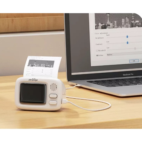 Máy in nhiệt, in tem nhãn, tài liệu Peripage A2 nhỏ gọn cầm tay - tặng kèm 5 cuộn đầy đủ kích thước