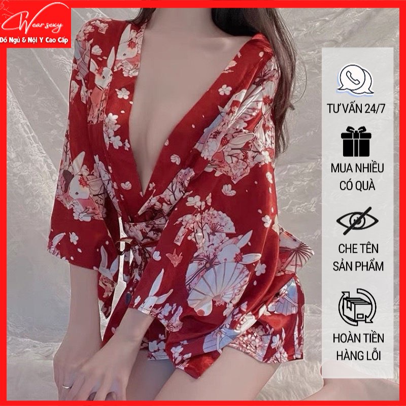 Set Áo Choàng Kimono Nhật Bản Gợi Cảm Cám Dỗ MS1597