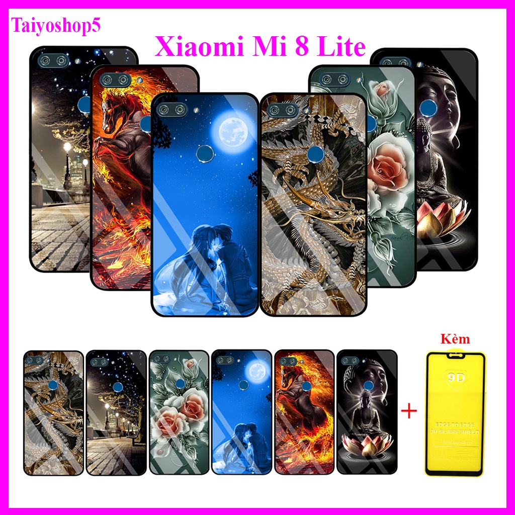 "Combo 1 ốp lưng Xiaomi Mi 8 Lite + 1 Cường Lực" Mặt kính 3D sang trọng_Không Nhòe, Không Phai Hình Taiyoshop5
