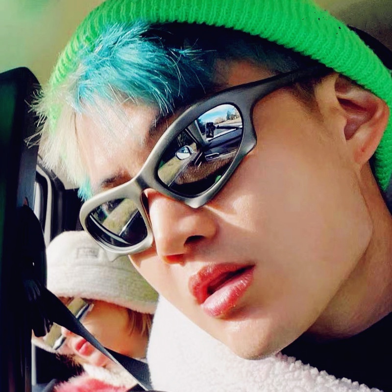 Kính Mát Chống Tia UV Hình Chữ Nhật Phong Cách Hiphop Dành Cho Nam Nữ