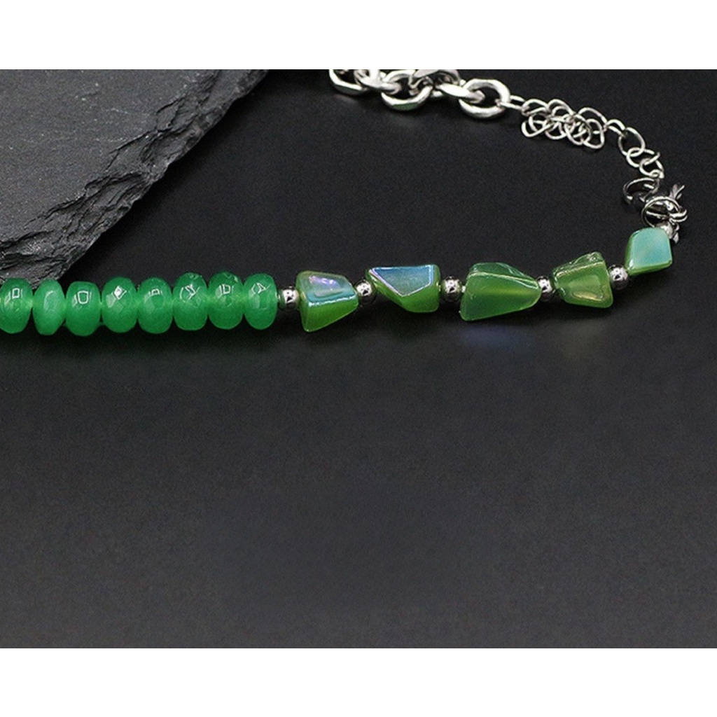 Vòng cổ nam nữ titan màu bạc ngọc LOKI độc đáo cá tính phong cách đường phố - Dây Chuyền chuỗi G Chain