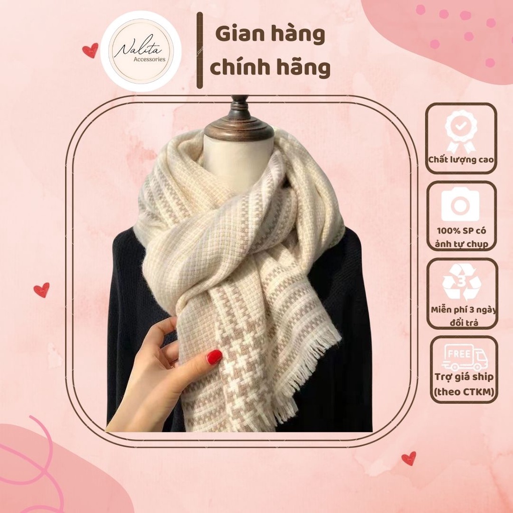 Khăn quàng cổ nữ mùa đông phong cách Hàn Quốc, tinh tế nhẹ nhàng, sang trọng - Nalita shop