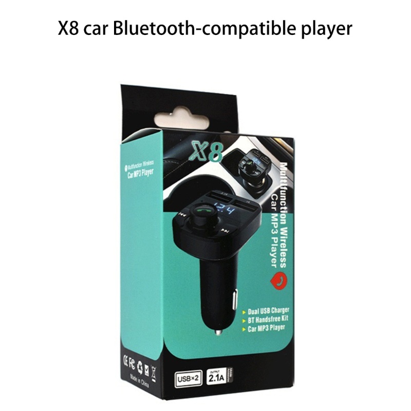 Hình ảnh Thiết Bị Thu Sóng FM MP3 Bluetooth X8 Hai Cổng USB Đa Năng Có Đèn Led Cho Xe Hơi #9