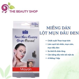 Miếng Dán Lột Mụn Mũi (Mụn Cám) Chiết Xuất Than Hoạt Tính Mayan Hàn Quốc - Hộp 4 Miếng