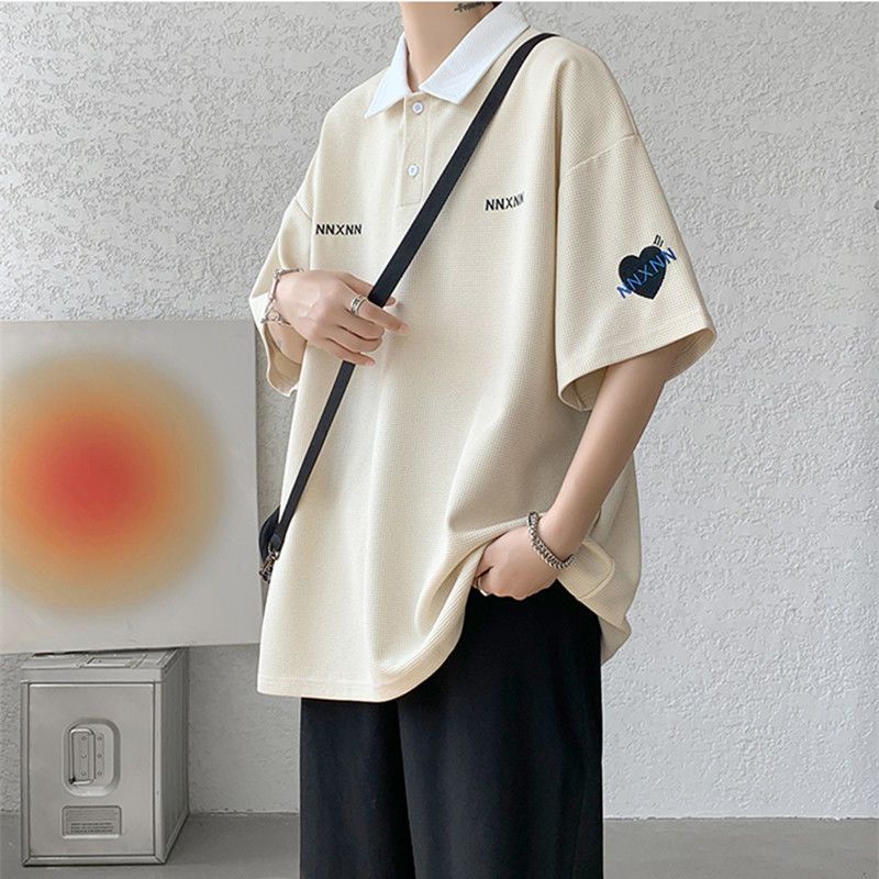 Áo polo Tay Ngắn Dáng Rộng Thời Trang Mùa Hè Cho Nam
