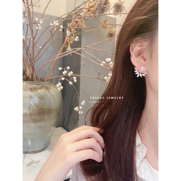 Bông tai mạ bạc đính đá zircon cao cấp