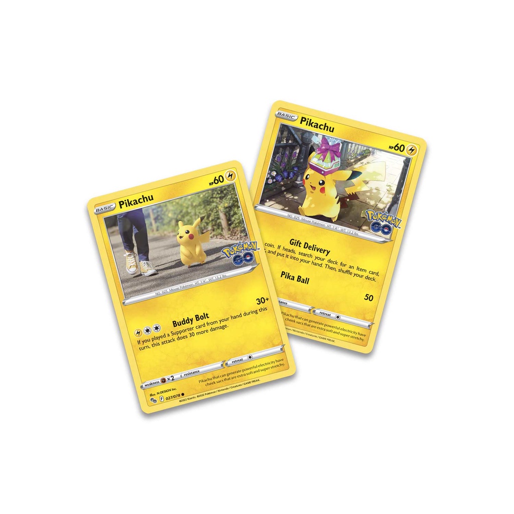 Hộp thiếc bài Pokemon TCG Pokemon GO Gift Tin Pikachu / Snorlax/ Blissey chính hãng mới 100% 4 pack 2 promo - PokeCorner