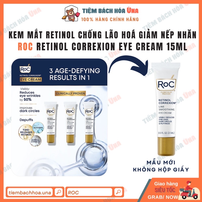 Kem Mắt RoC Retinol Correxion Eye Cream Chống Nhăn, Mờ Thâm 15M