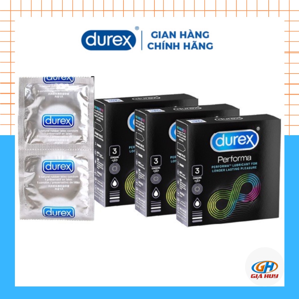 Combo 3 hộp bao cao su Durex Performa 3 bao/hộp