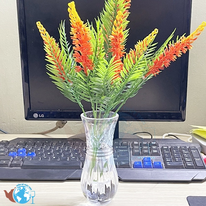 Bình bông thủy tinh, lọ cắm hoa nhỏ xinh cao 15cm, dày nặng chất lượng