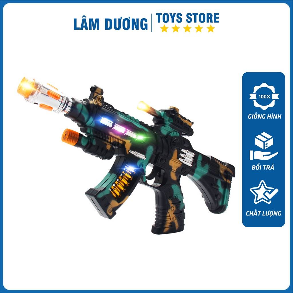 Súng nhựa chạy pin AK 47 phát đèn nhạc cho bé trai đồ chơi trẻ em LÂM DƯƠNG TOYS
