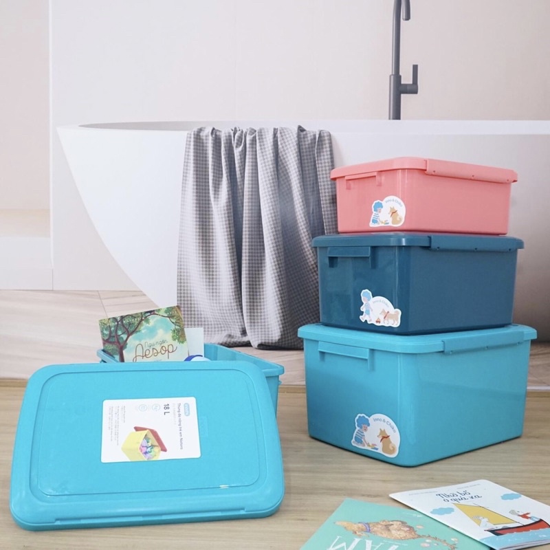 Thùng Đa Năng Trẻ Em NOTORO Inochi 18 Lít, Hộp Đựng Đồ Chơi Cho Bé