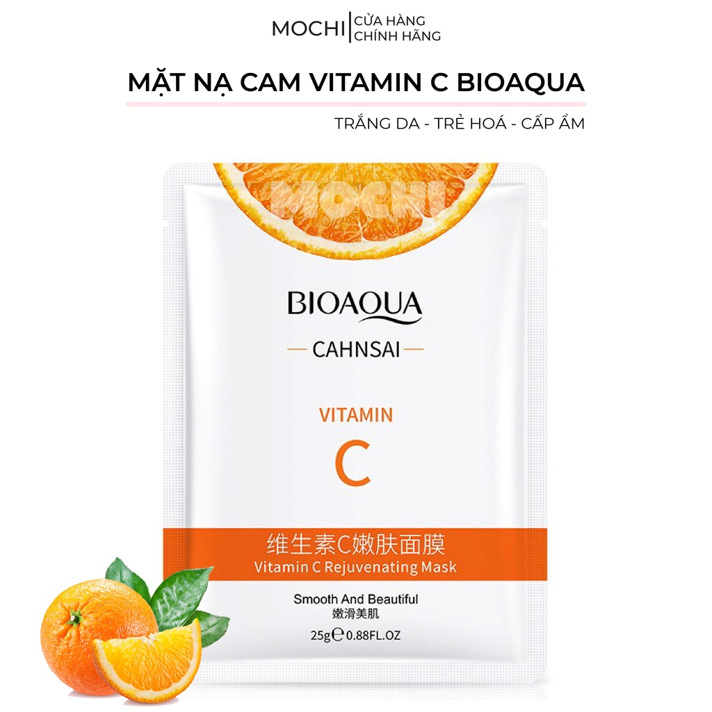 Mặt Nạ Cam Vitamin C Dưỡng Trắng Da l Cấp Ẩm l Ngừa Mụn Mask Giấy Đắp Mặt BIOAQUA Nội Địa Trung MOCHI SHOP