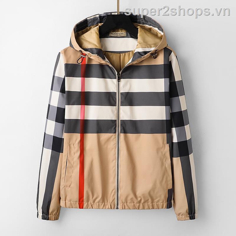 Áo Khoác bomber Có Mũ Trùm Đầu Sọc Caro BURBERRI S-XXXL ZO115 Cho Nam