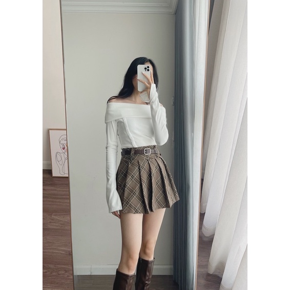 WOODIE SKIRT - chân váy xếp ly dáng ngắn tặng kèm đai REGEN