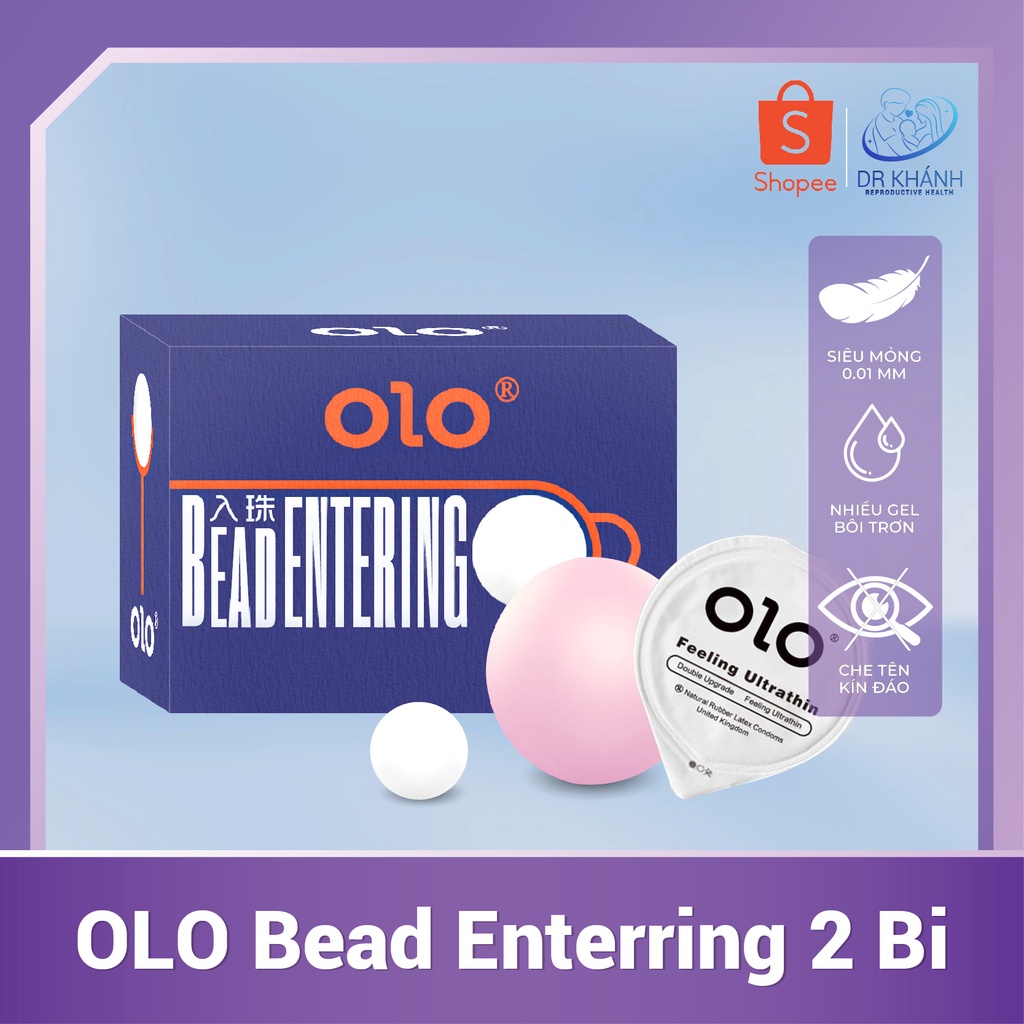 Bao Cao Su Olo Bead Enterring 2 bi - Tăng Kích Thước - Siêu Khoái Cảm - Cảm Giác Chân Thực Độc Lạ.
