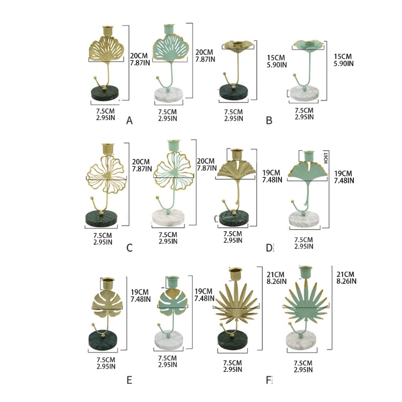 Giá Đỡ Nến Hình Rùa / Lá Cẩm Thạch Bằng Sắt Trang Trí Tiệc Cưới