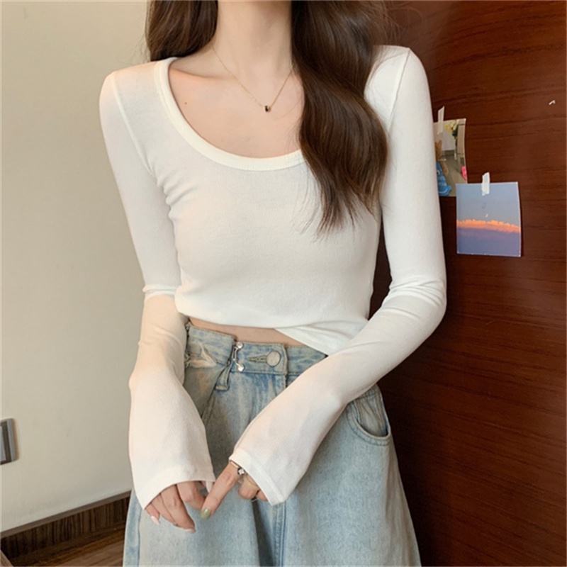 NRVP Áo Thun Nữ Dài Tay Dáng Rộng Thời Trang Hàn Quốc