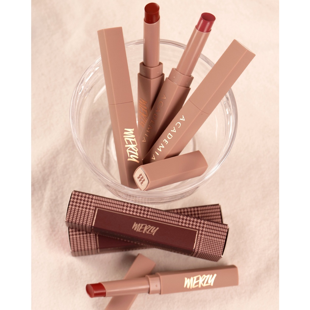 Son thỏi lì, mịn nhẹ, hiệu ứng sương mờ Merzy Academia Cotton Lipstick 1.8g