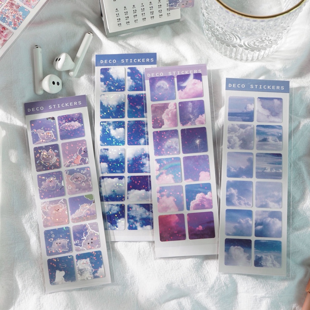 Miếng Dán Trang Trí Nhật Ký / Album Ảnh Màu Laser Lấp Lánh DIY