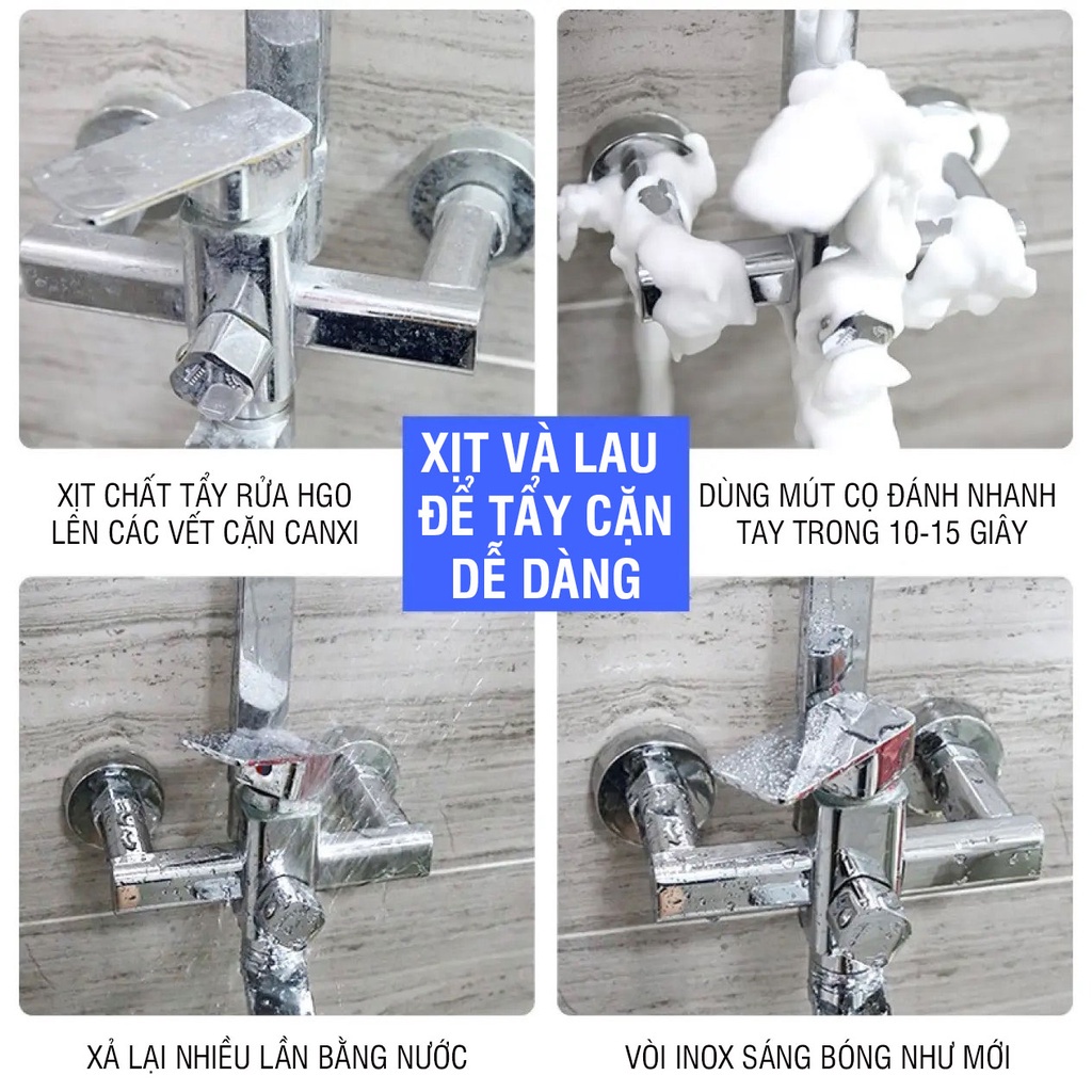 Combo Tẩy cặn canxi nhà tắm + Tẩy dầu mỡ nhà bếp Osaro tiết kiệm an toàn tiện lợi