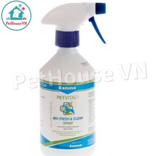 Bình 1l nước tẩy rửa chuồng trại vật nuôi canina petvital bio fresh & clean spray