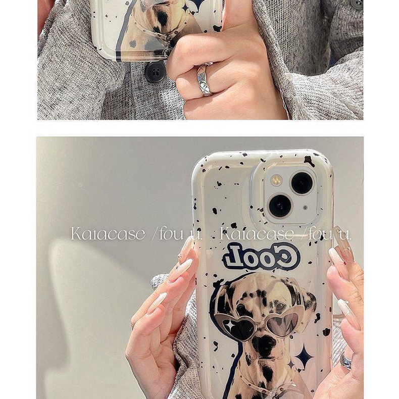 Ốp điện thoại silicone mềm in hình chó đốm thích hợp cho iphone 14 11 13 12 Xs Xr