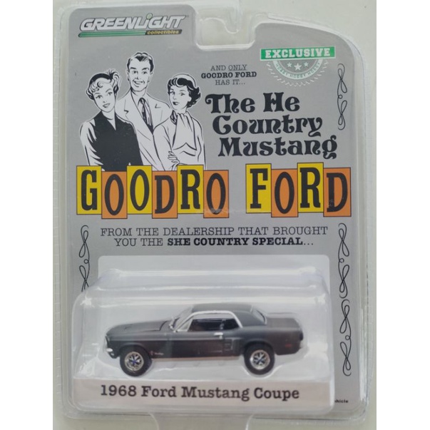 Xe mô hình Greenlight hobby exc. the he country mustang goodro ford 1968 Ford mustang coupe