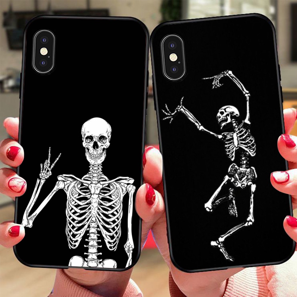 Ốp lưng điện thoại Iphone X / ip Xs / ip Xs max bộ xương phong cách độc lạ chất