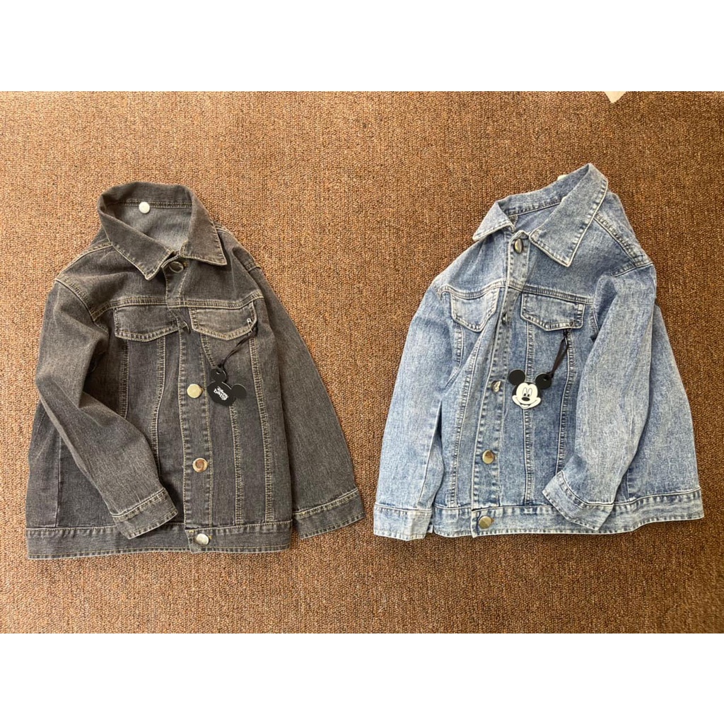 Áo jacket Denim Disney cầm siêu nặng tay từ đông sang hè đều hợp cho bé 13-30Kg