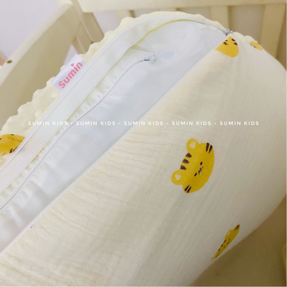 Gối chống trào ngược 2 mặt cho bé SUMIN vải xô Muslin Organic cao cấp
