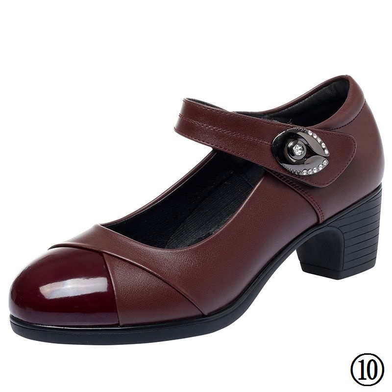 Giày Da Mềm Đế Dày Chống Trượt Thoải Mái Thời Trang Công Sở Cho Phụ Nữ Trung Niên