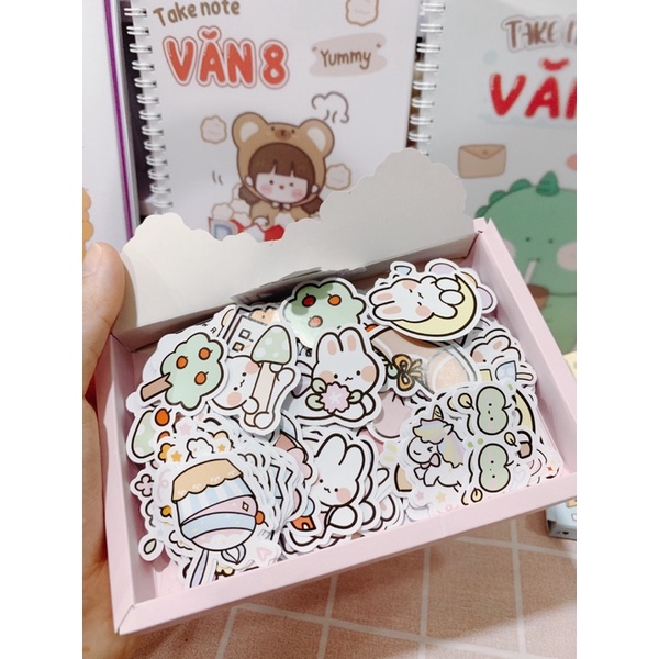 Sticker hộp 50 miếng dán