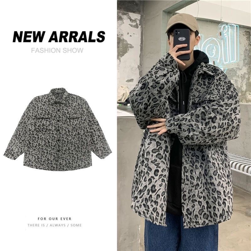 Áo Khoác Hoạ Tiết Da Báo Hai Màu Unisex