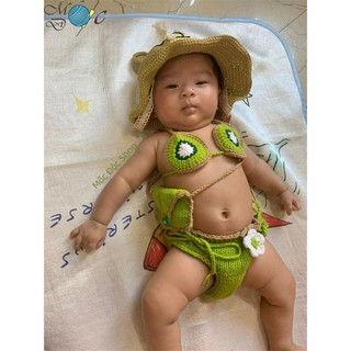 Bikini len bé gái đi biển - Kiwi – outfit chụp hình cực đáng yêu, quà tặng bé yêu