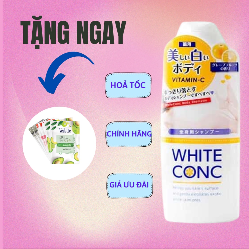 Sữa tắm trắng da toàn thân White ConC Body 360ml - Sữa tắm dưỡng trắng cao cấp Nhật Bản