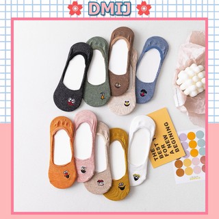 Tất lười nữ - Vớ nửa bàn thêu họa tiết đáng yêu nhiều màu hàn quốc