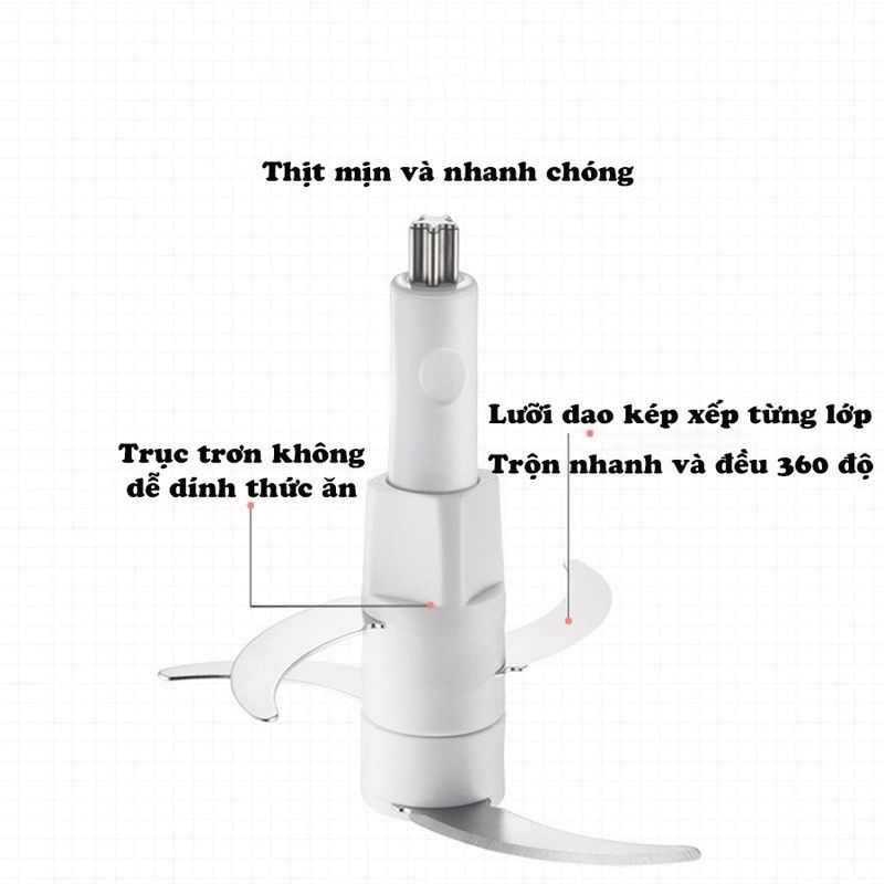 Máy xay thịt đa năng BEAR QSJ-B02Q1 cối thủy tinh kèm 2 bộ dao xay